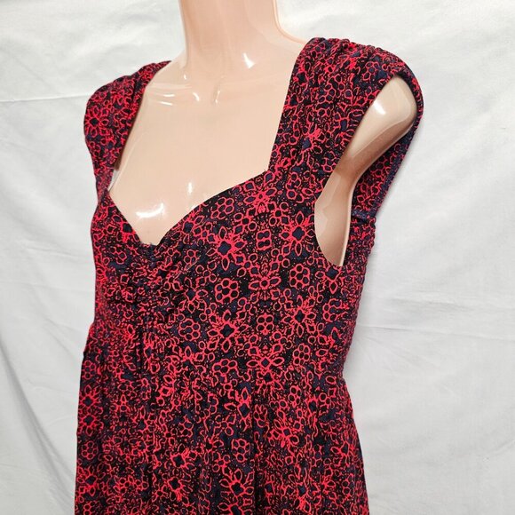 Free People Tabitha Mini Dress Women Size L Blue Red - Picture 7 of 15